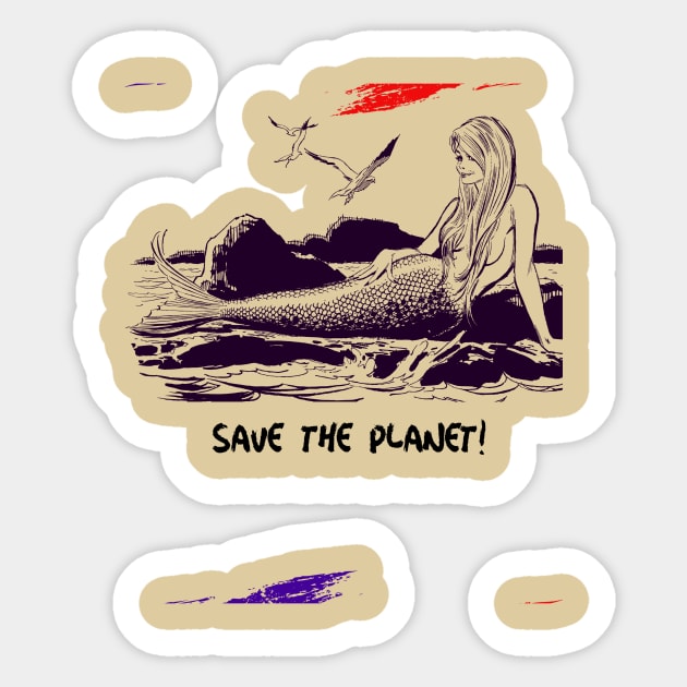 Save the planet Sticker by Lycia Design